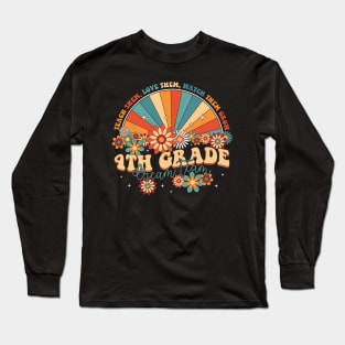 4th Grade Dream Team Rainbow Back To School Teacher Long Sleeve T-Shirt